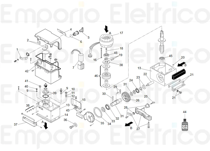 faac Seite Ersatzteile des Motors 844 mc rev