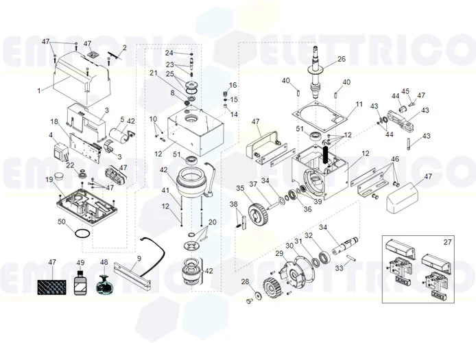 faac Seite Ersatzteile des 844 er Motors