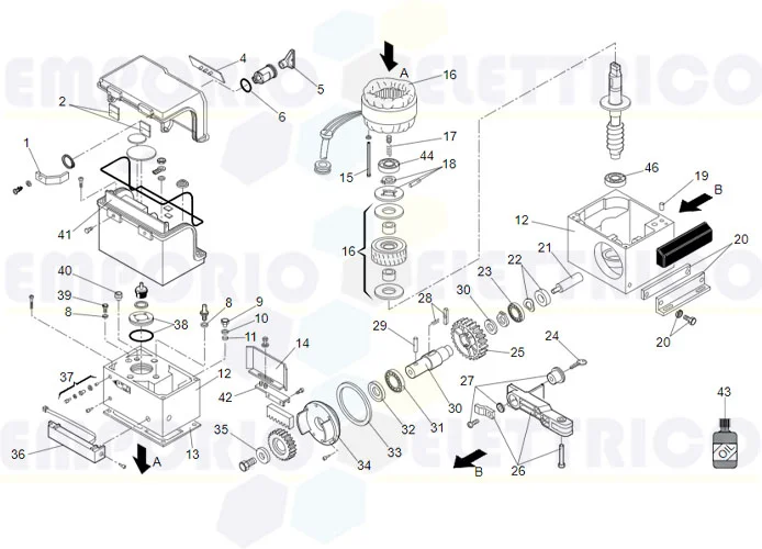 faac Seite Ersatzteile des 844 mc 3ph Motors