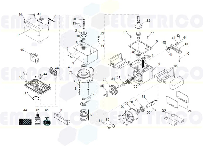 faac Seite Ersatzteile des 844 r 3ph 400v Motors