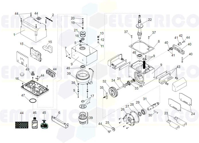 faac Seite Ersatzteile des 844 er 3ph Motors