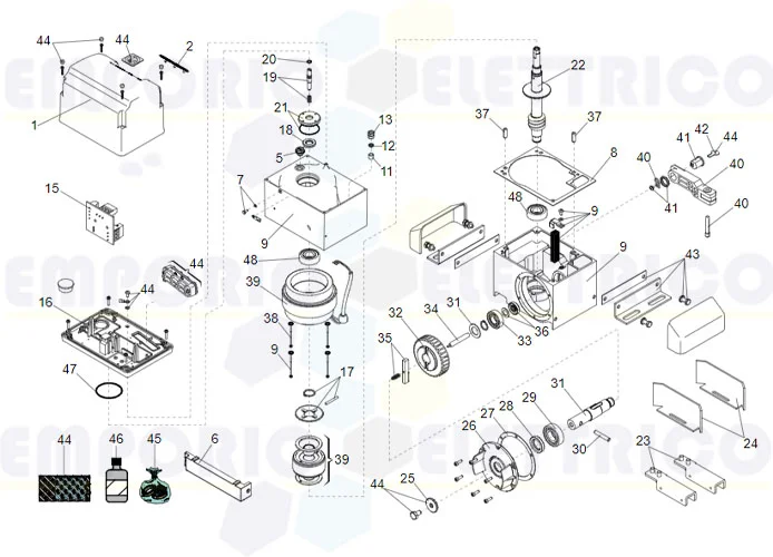 faac Seite Ersatzteile des 844 r 3ph 230v Motors