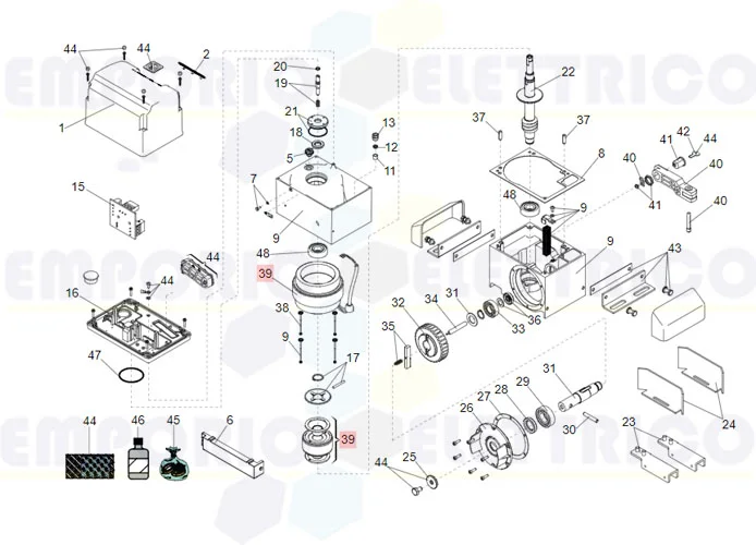 faac Ersatzteil des Motors 844 3ph 230v 63003164