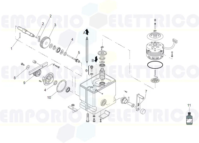 faac Seite Ersatzteile des 860 emc Motors