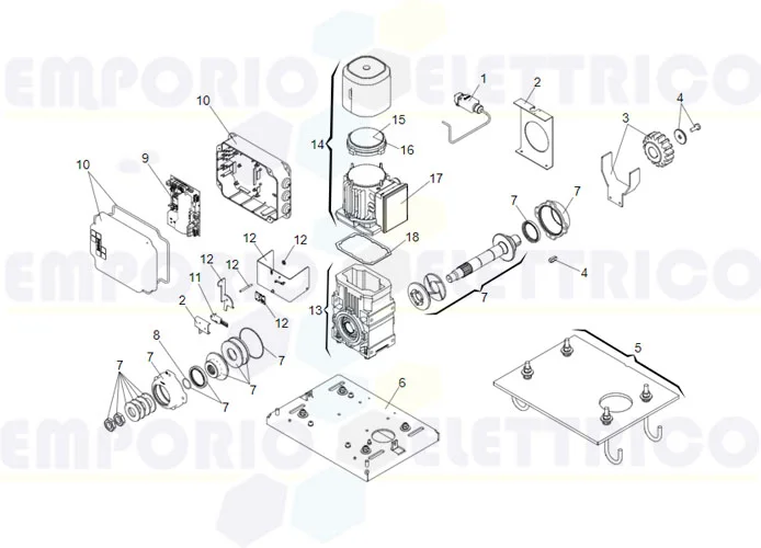 faac Seite Ersatzteile des 884 mc 3ph Motors