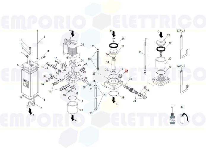 faac Ersatzteil des elektrischen Steckers 10 x35 sp.0,8 7061135