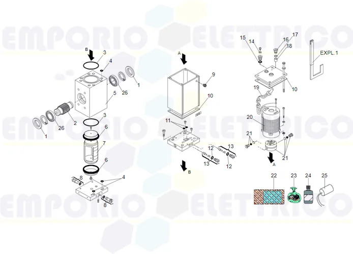 faac Seite Ersatzteile des 580 sb Motors