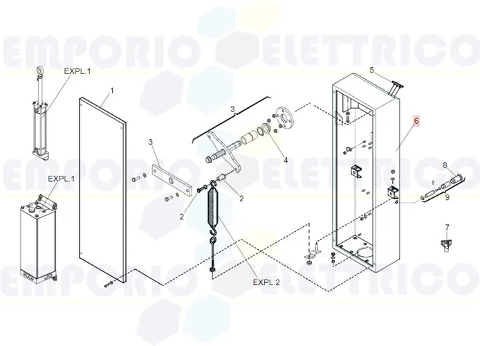 faac Ersatzteil Gehäuse+Tür 615 bpr (ral 2004) 63003466